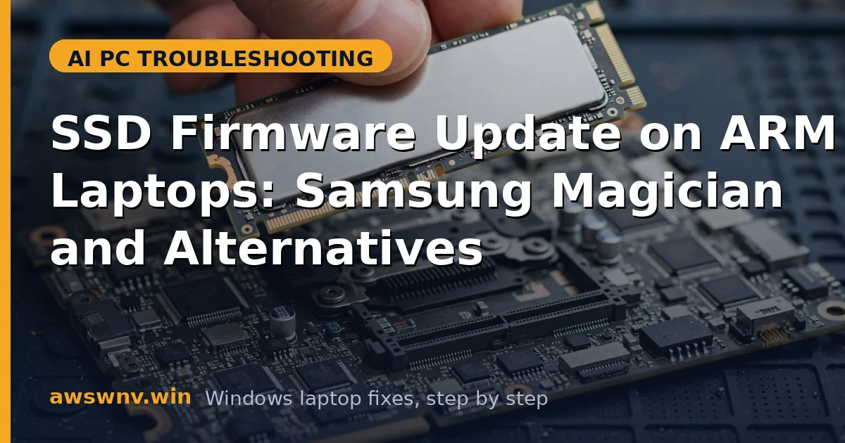 SSD Firmware Update on ARM Laptops: Samsung Magician and Alternatives