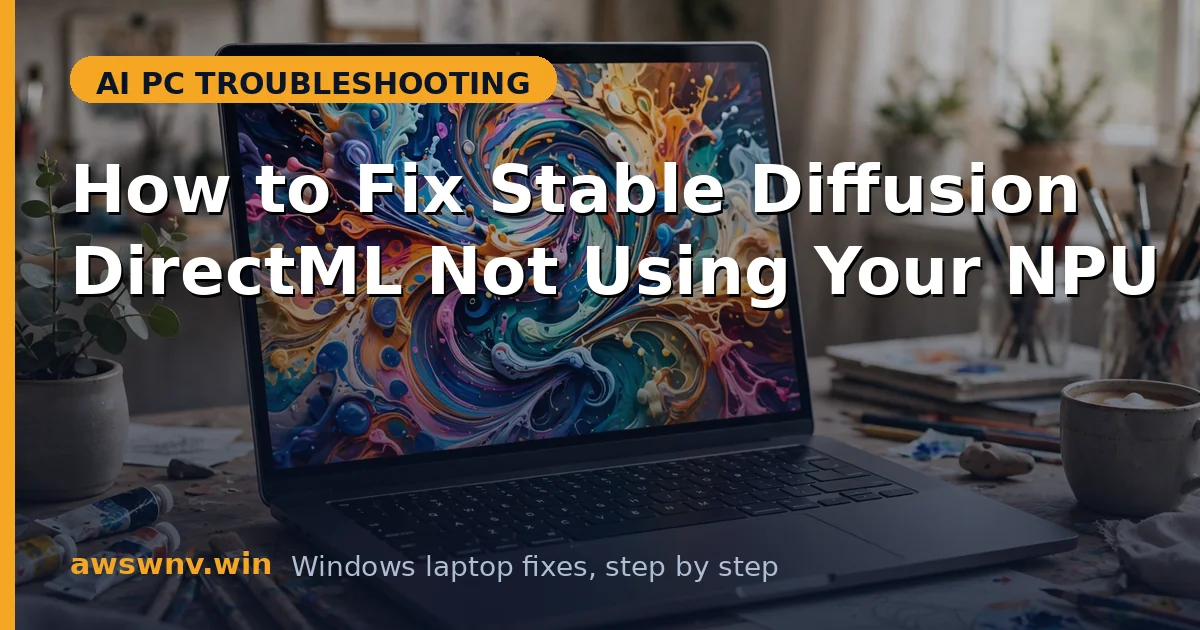 How to Fix Stable Diffusion DirectML Not Using Your NPU