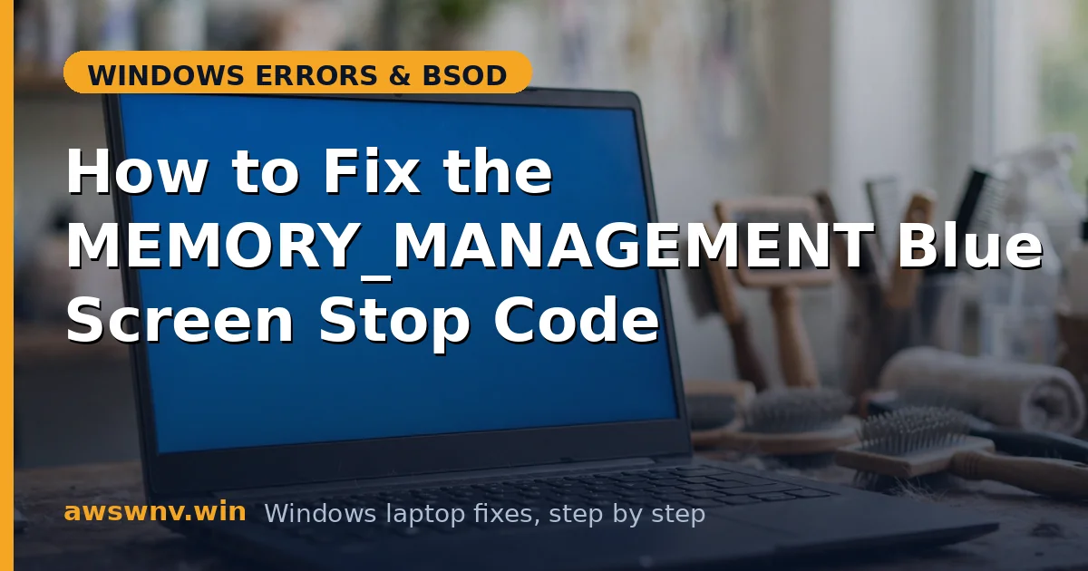 How to Fix the MEMORY_MANAGEMENT Blue Screen Stop Code
