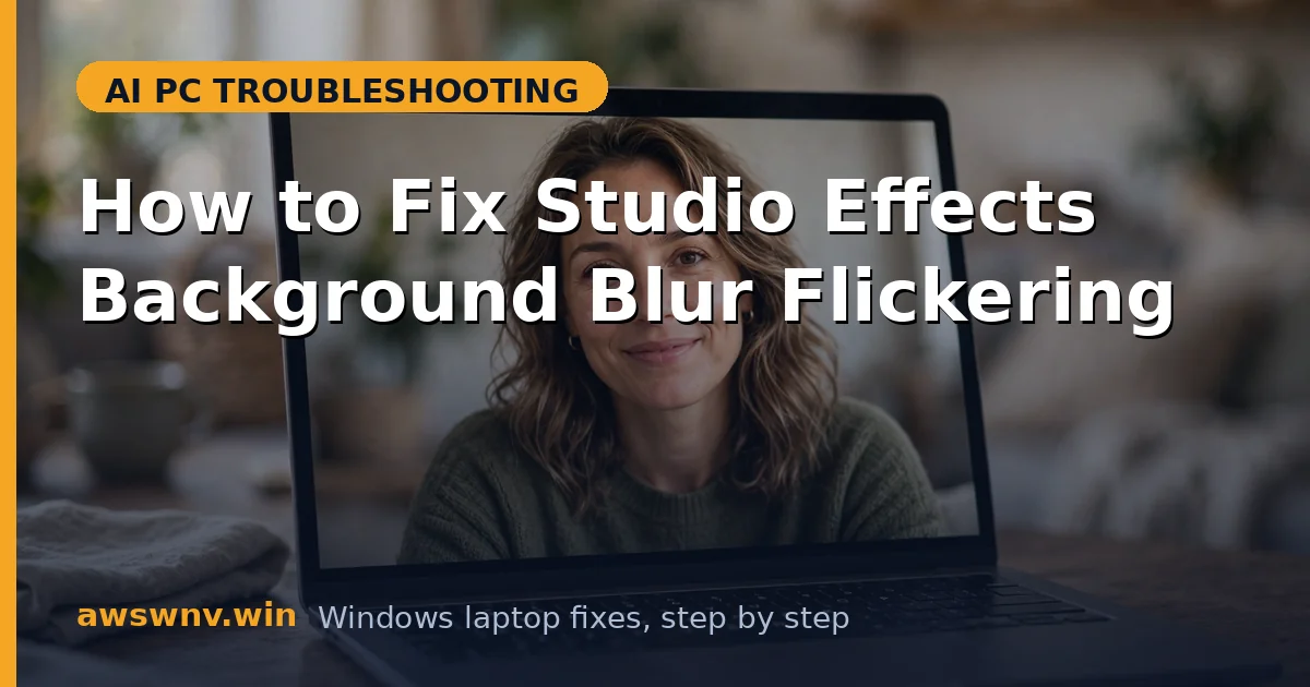 How to Fix Studio Effects Background Blur Flickering