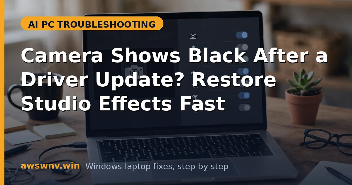 Camera Shows Black After a Driver Update? Restore Studio Effects Fast