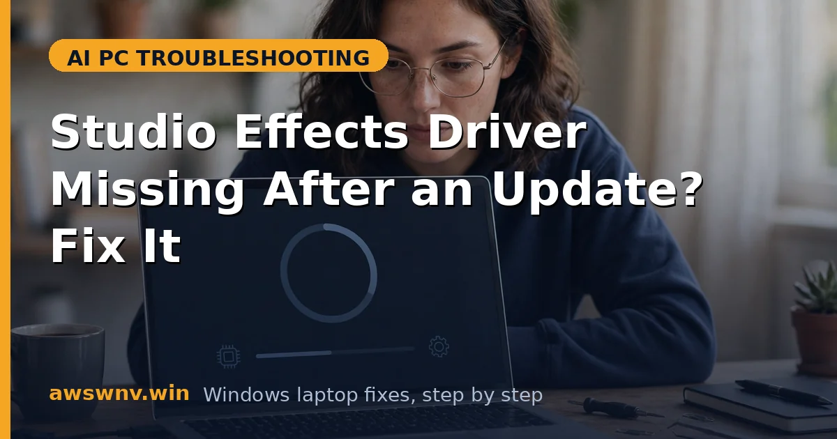 Studio Effects Driver Missing After an Update? Fix It
