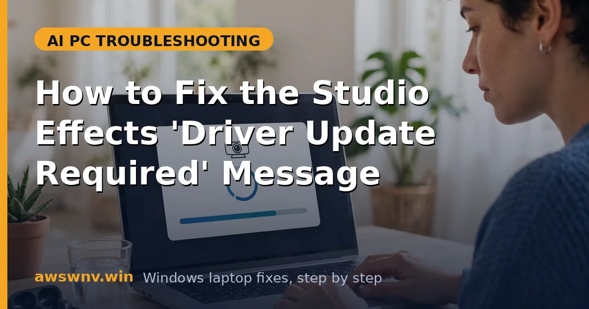 How to Fix the Studio Effects 'Driver Update Required' Message