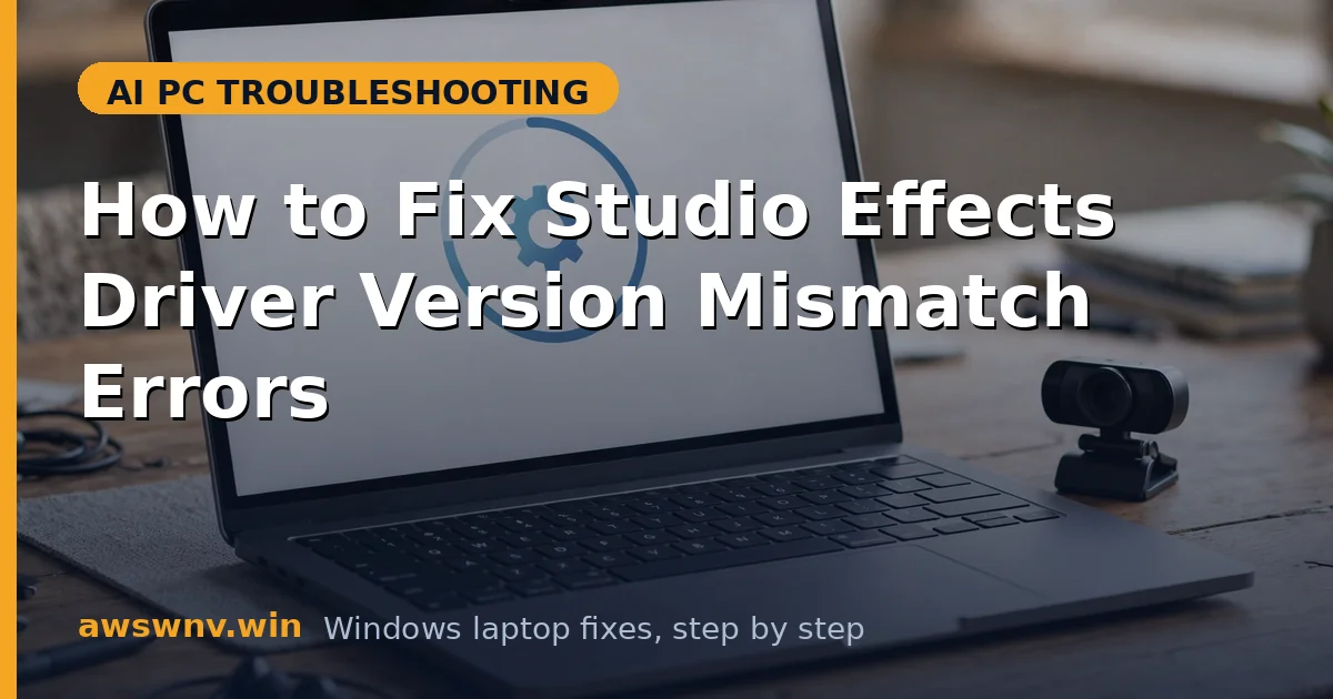 How to Fix Studio Effects Driver Version Mismatch Errors