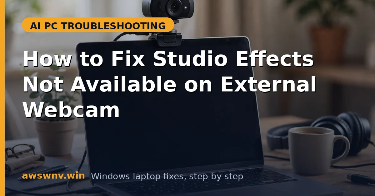 How to Fix Studio Effects Not Available on External Webcam