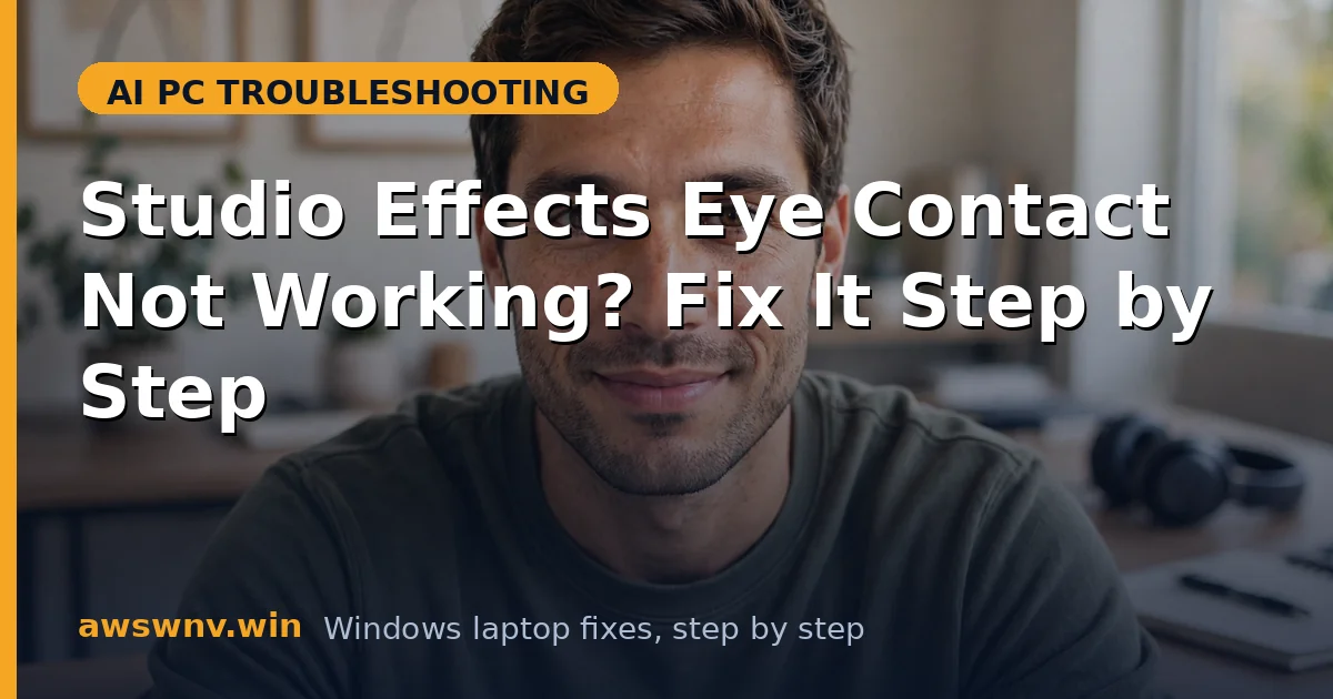 Studio Effects Eye Contact Not Working? Fix It Step by Step