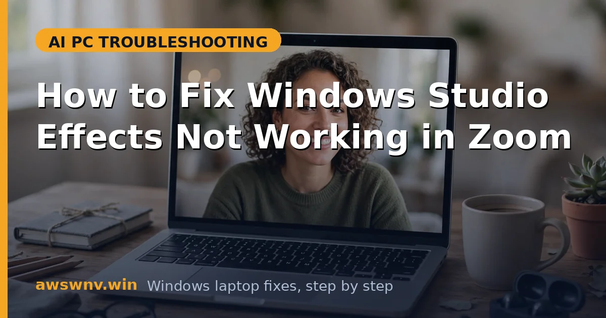 How to Fix Windows Studio Effects Not Working in Zoom