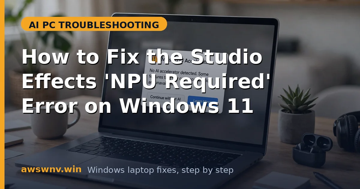 How to Fix the Studio Effects 'NPU Required' Error on Windows 11