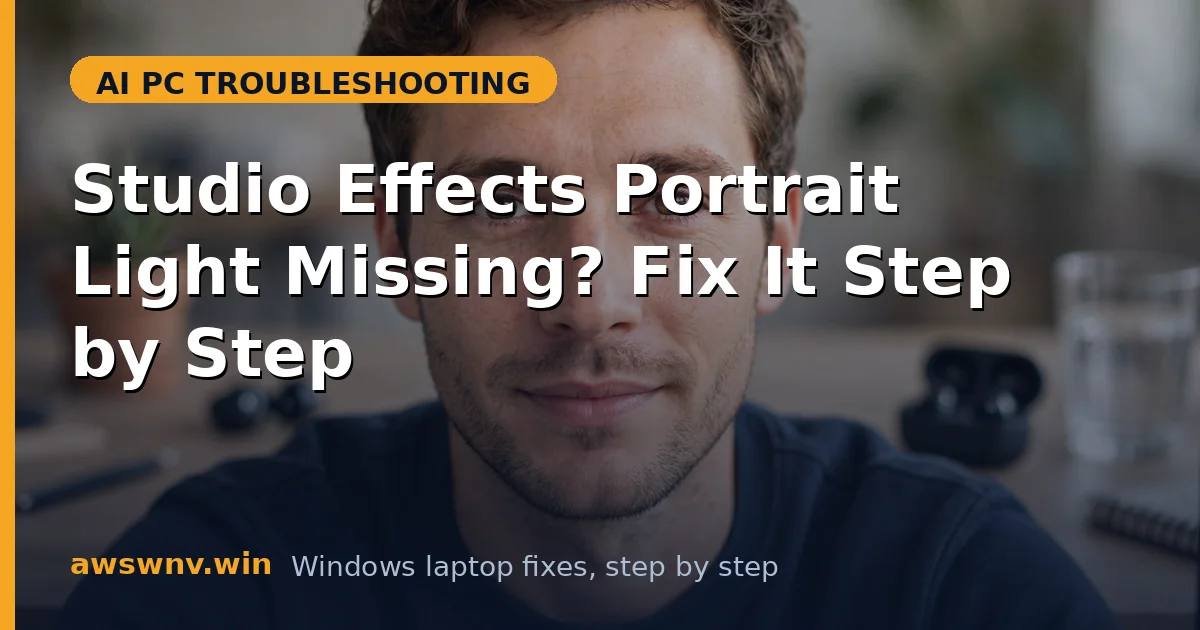 Studio Effects Portrait Light Missing? Fix It Step by Step