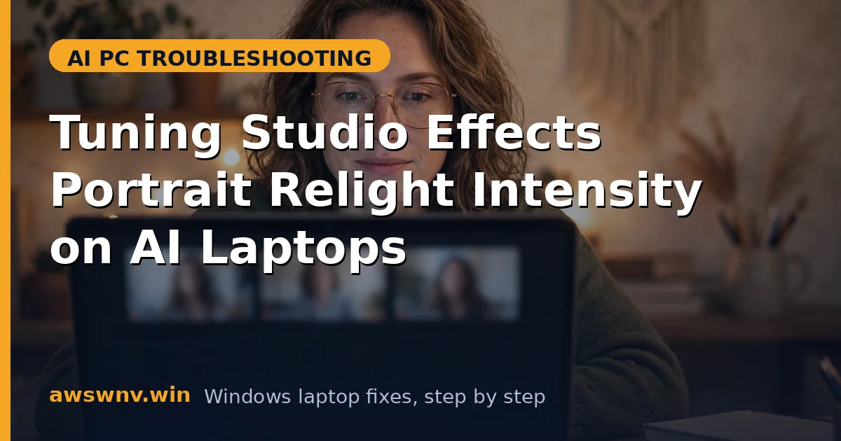 Tuning Studio Effects Portrait Relight Intensity on AI Laptops