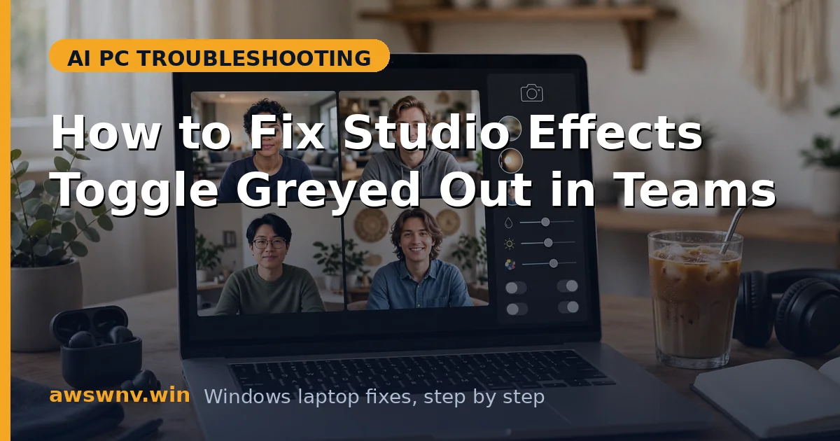 How to Fix Studio Effects Toggle Greyed Out in Teams