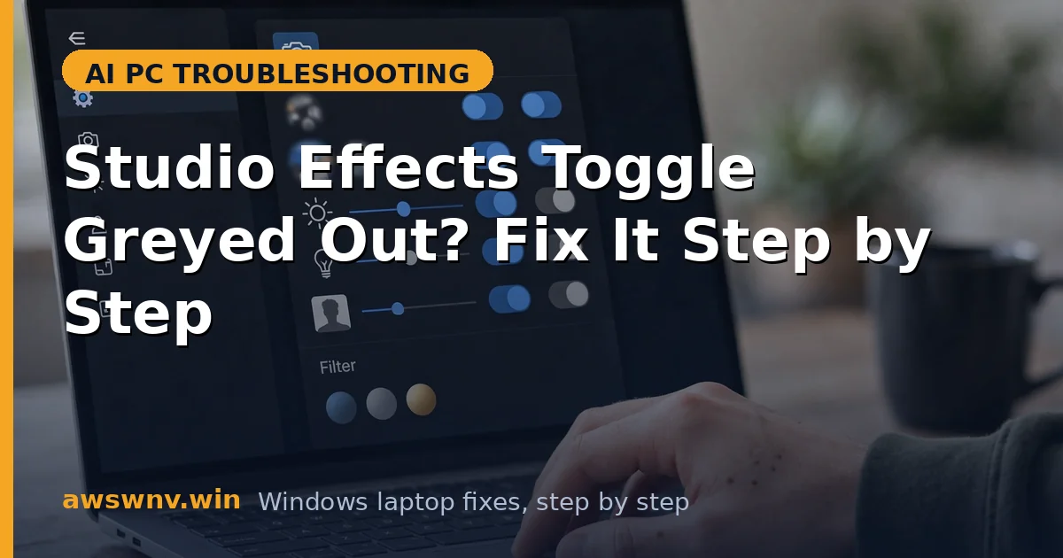 Studio Effects Toggle Greyed Out? Fix It Step by Step