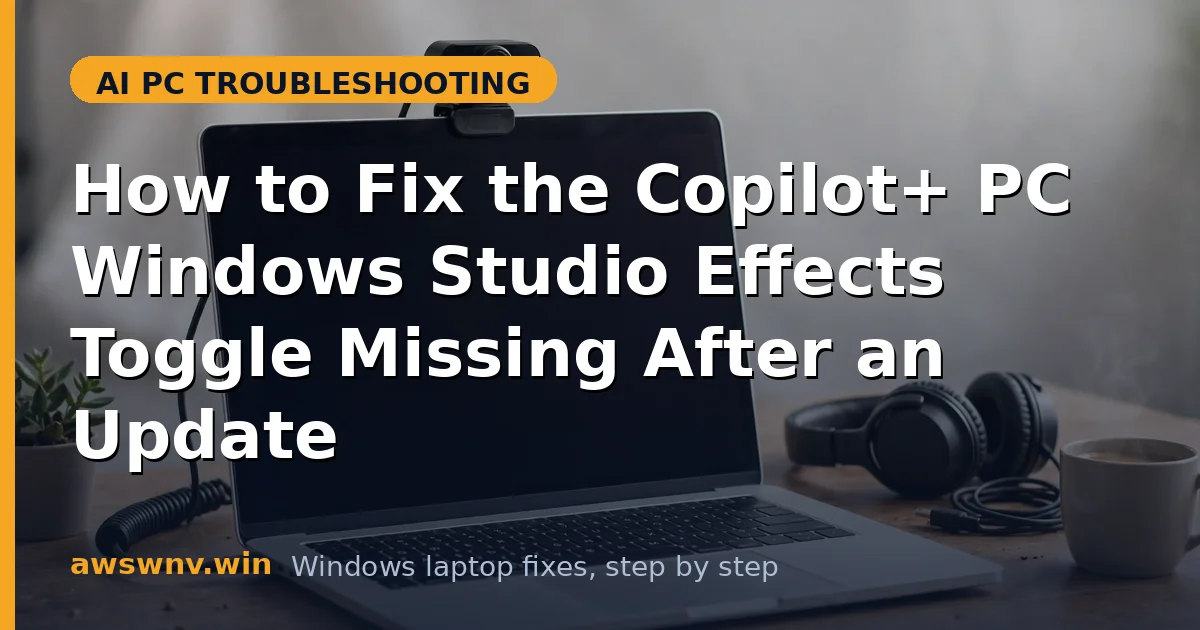 How to Fix the Copilot+ PC Windows Studio Effects Toggle Missing After an Update