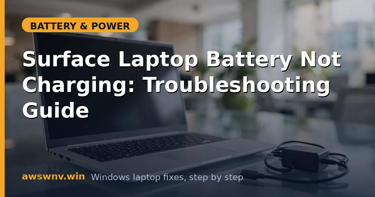 Surface Laptop Battery Not Charging: Troubleshooting Guide
