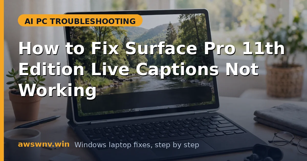 How to Fix Surface Pro 11th Edition Live Captions Not Working