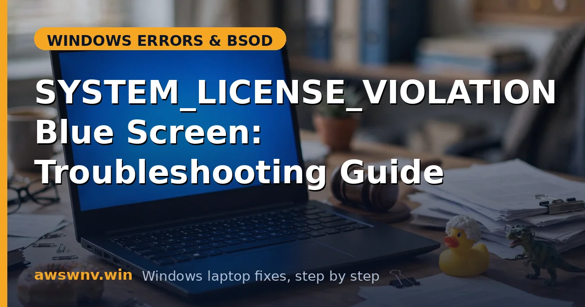 SYSTEM_LICENSE_VIOLATION Blue Screen: Troubleshooting Guide