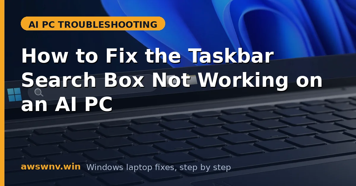 How to Fix the Taskbar Search Box Not Working on an AI PC