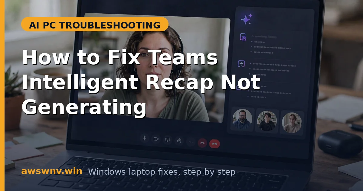 How to Fix Teams Intelligent Recap Not Generating