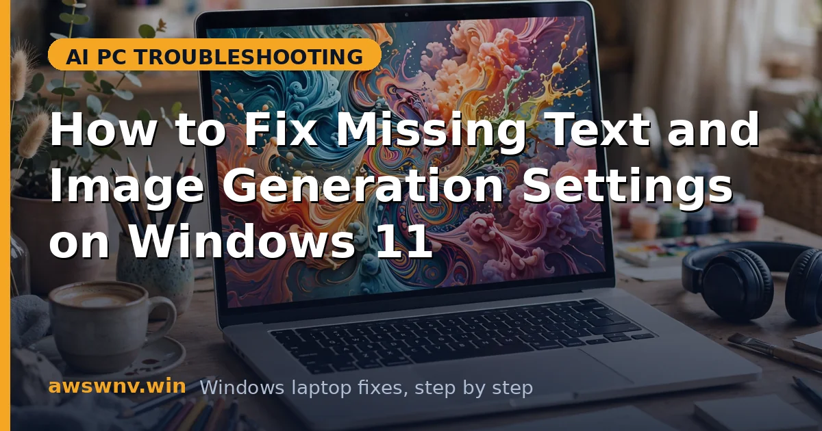 How to Fix Missing Text and Image Generation Settings on Windows 11