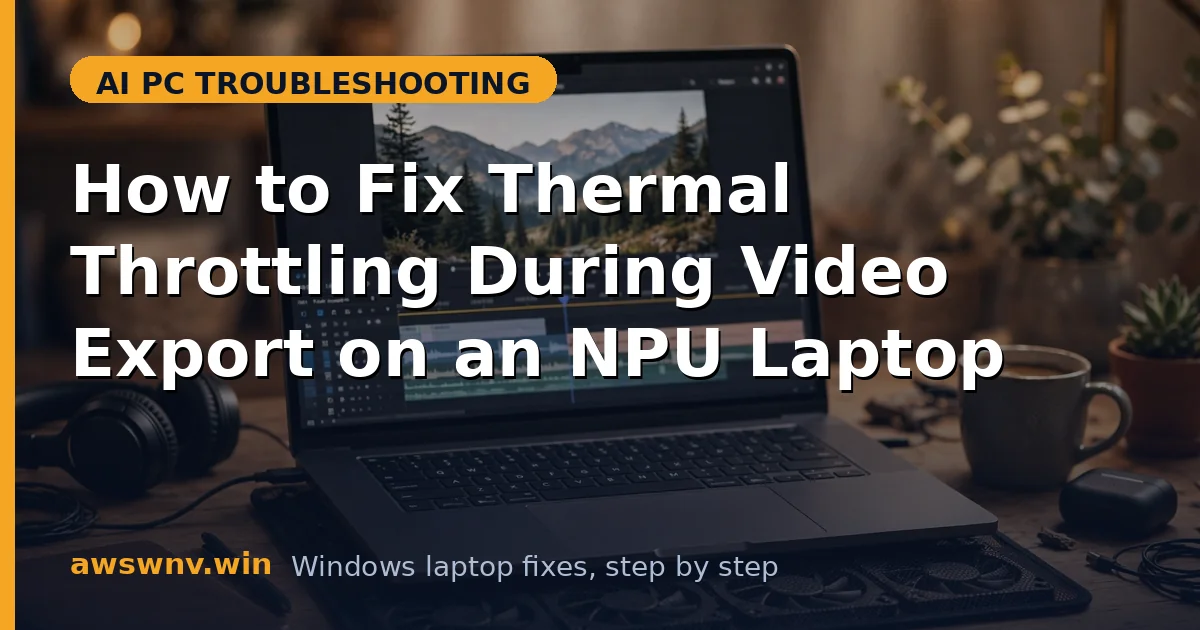 How to Fix Thermal Throttling During Video Export on an NPU Laptop
