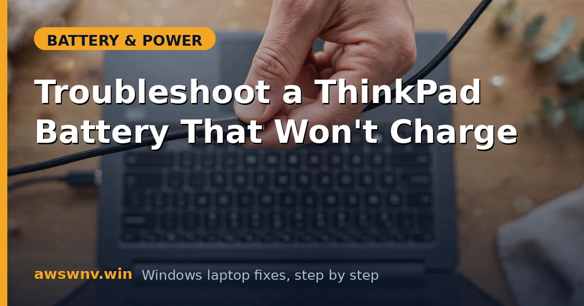 Troubleshoot a ThinkPad Battery That Won't Charge