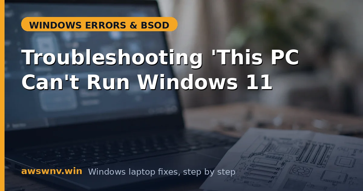 Troubleshooting 'This PC Can't Run Windows 11'