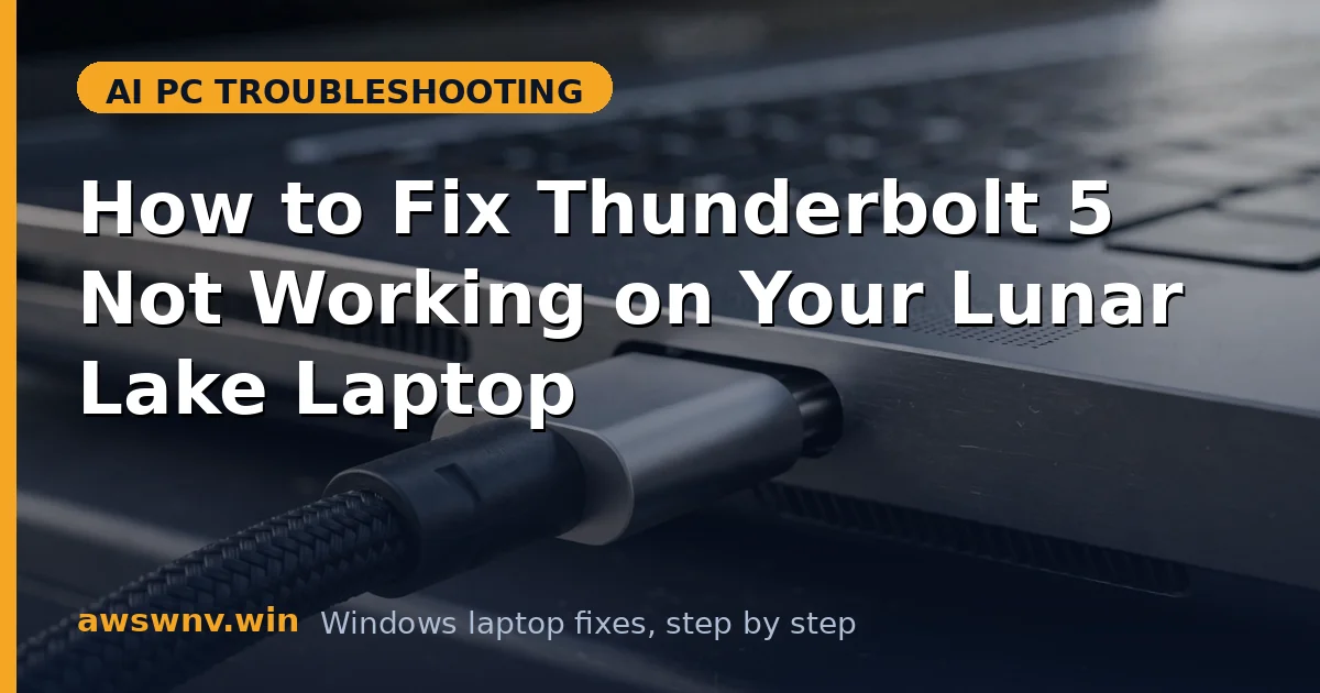 How to Fix Thunderbolt 5 Not Working on Your Lunar Lake Laptop