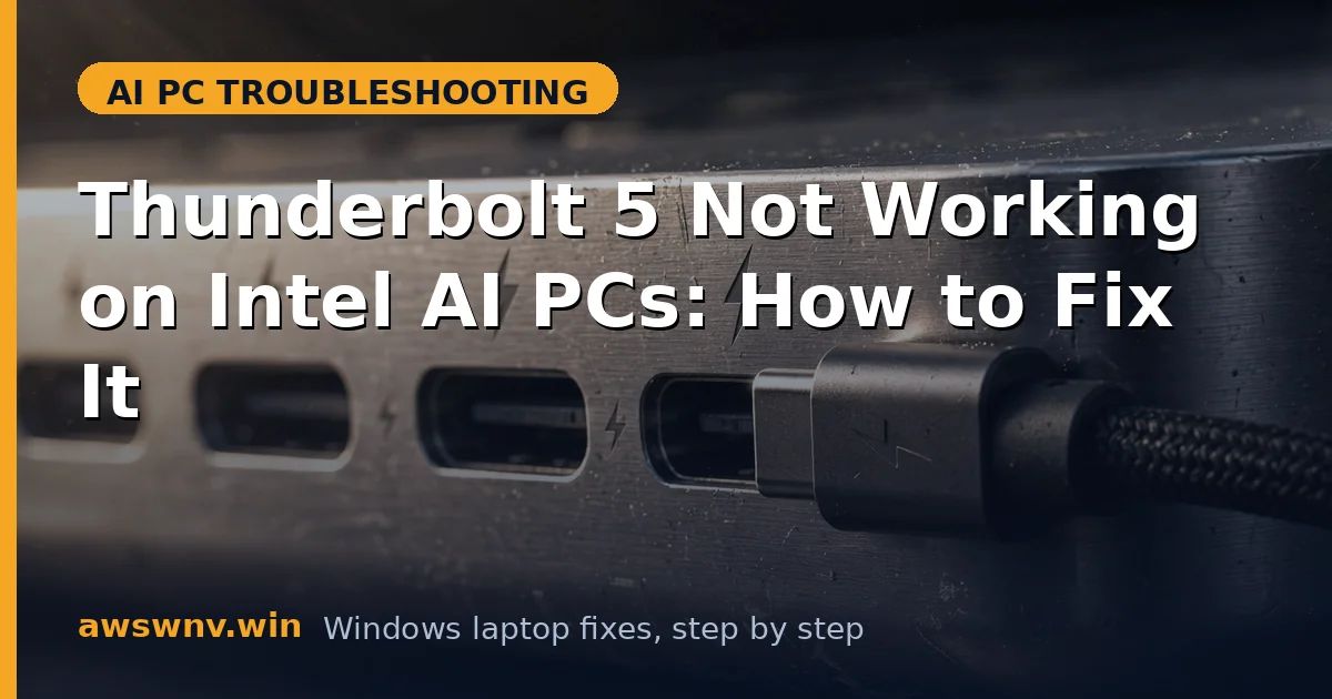 Thunderbolt 5 Not Working on Intel AI PCs: How to Fix It