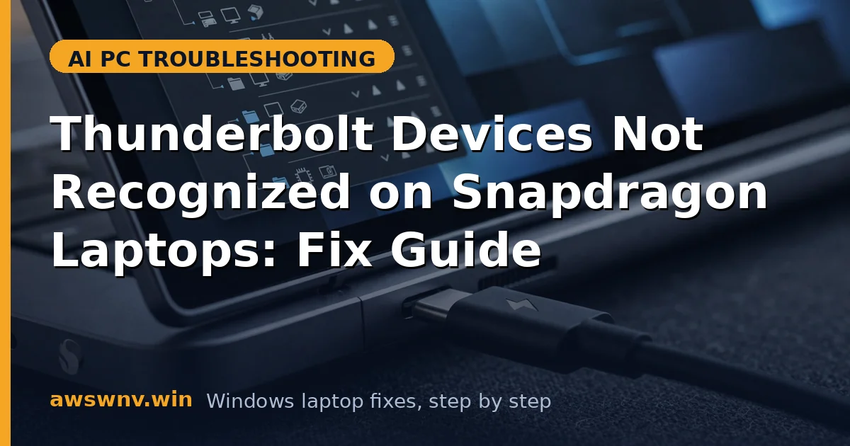 Thunderbolt Devices Not Recognized on Snapdragon Laptops: Fix Guide