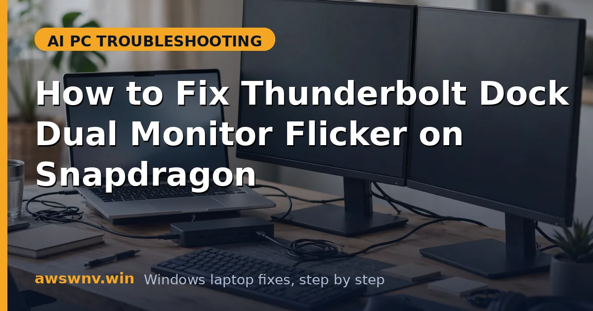 How to Fix Thunderbolt Dock Dual Monitor Flicker on Snapdragon