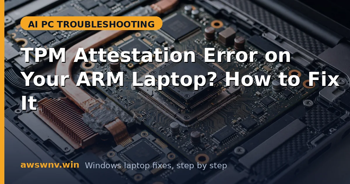 TPM Attestation Error on Your ARM Laptop? How to Fix It