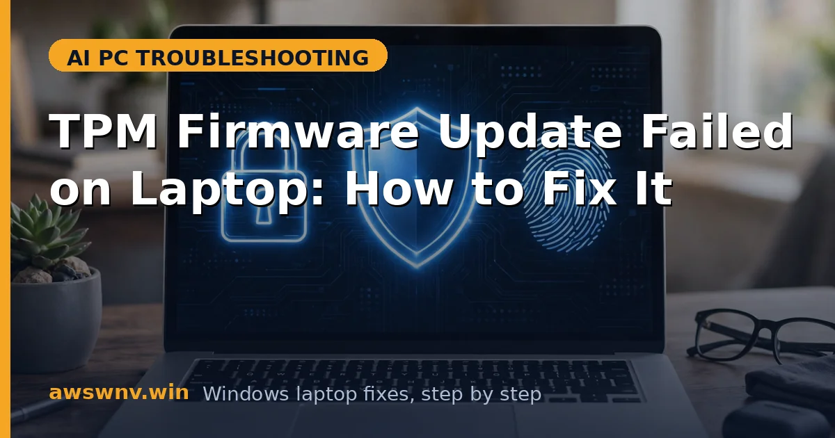 TPM Firmware Update Failed on Laptop: How to Fix It