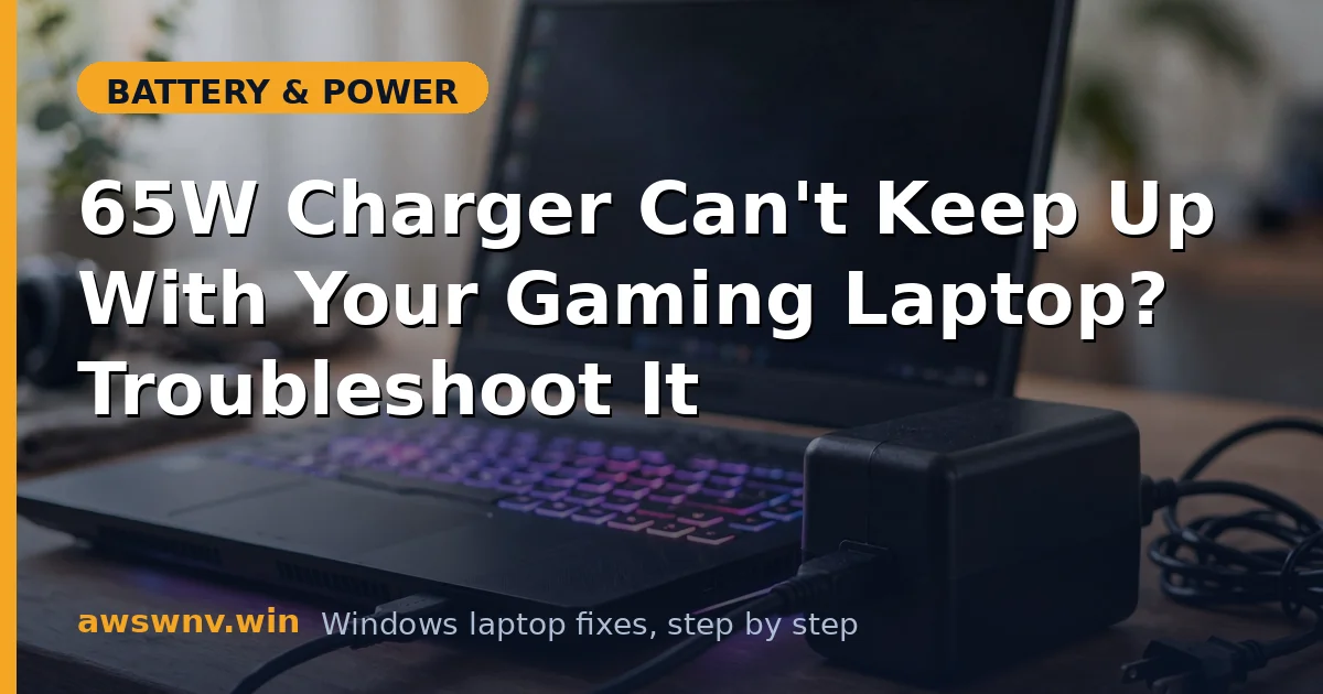 65W Charger Can't Keep Up With Your Gaming Laptop? Troubleshoot It