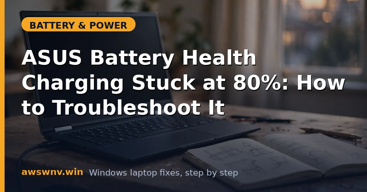 ASUS Battery Health Charging Stuck at 80%: How to Troubleshoot It
