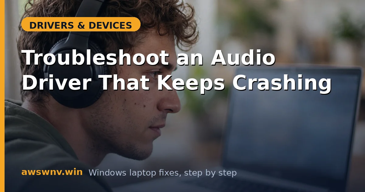 Troubleshoot an Audio Driver That Keeps Crashing