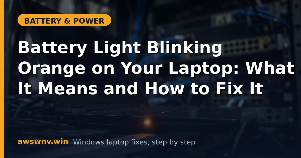 Battery Light Blinking Orange on Your Laptop: What It Means and How to Fix It