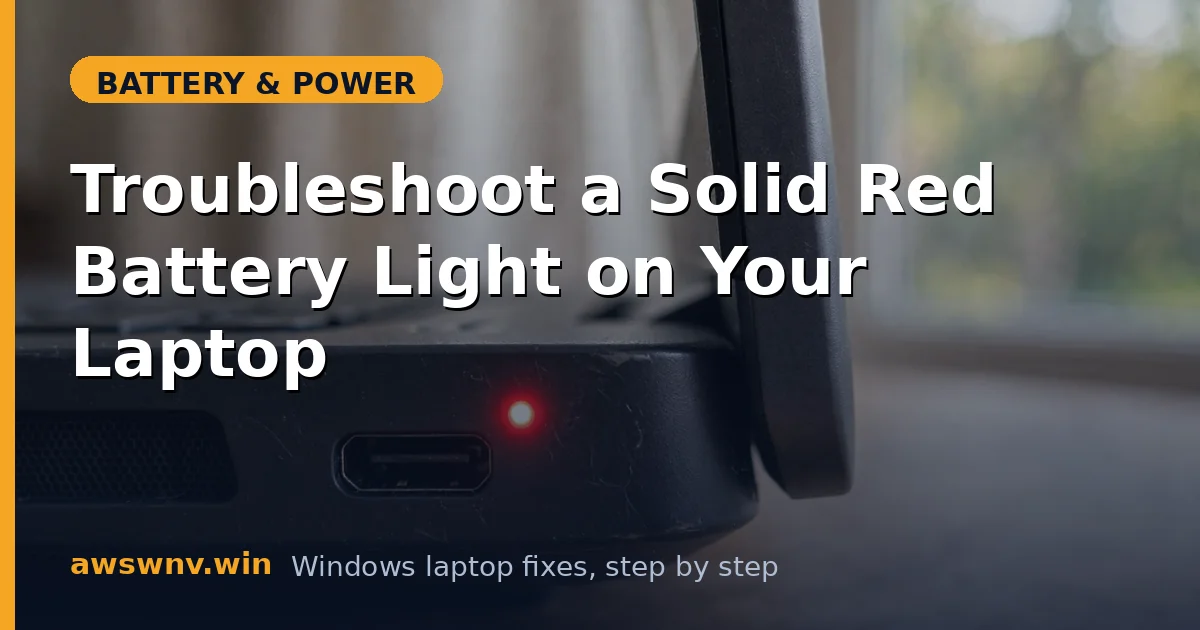 Troubleshoot a Solid Red Battery Light on Your Laptop
