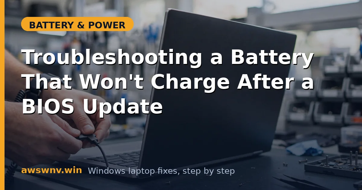 Troubleshooting a Battery That Won't Charge After a BIOS Update