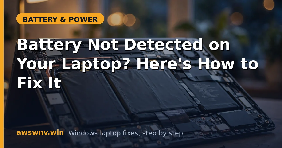 Battery Not Detected on Your Laptop? Here's How to Fix It