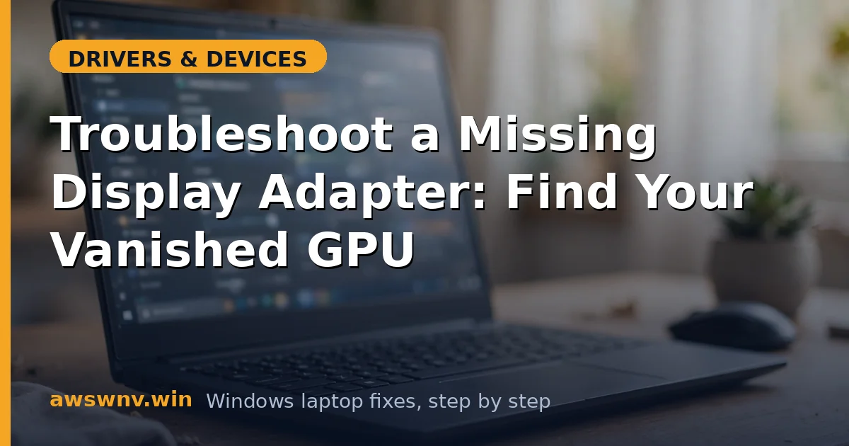 Troubleshoot a Missing Display Adapter: Find Your Vanished GPU