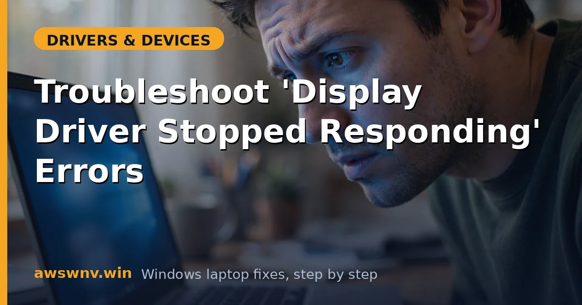 Troubleshoot 'Display Driver Stopped Responding' Errors