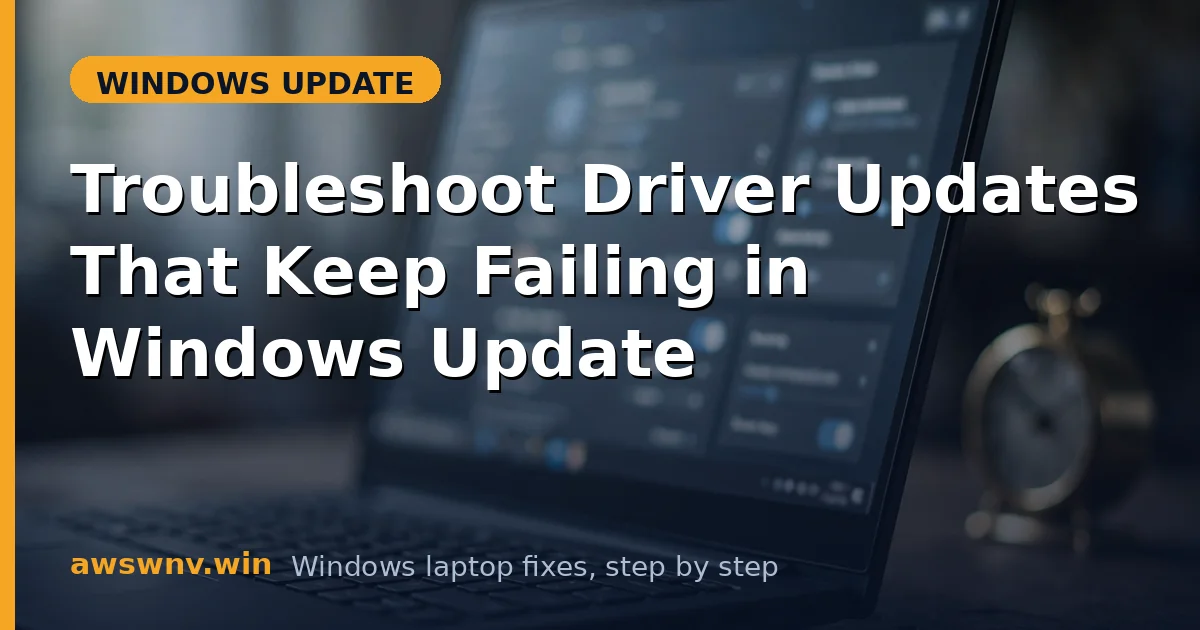 Troubleshoot Driver Updates That Keep Failing in Windows Update