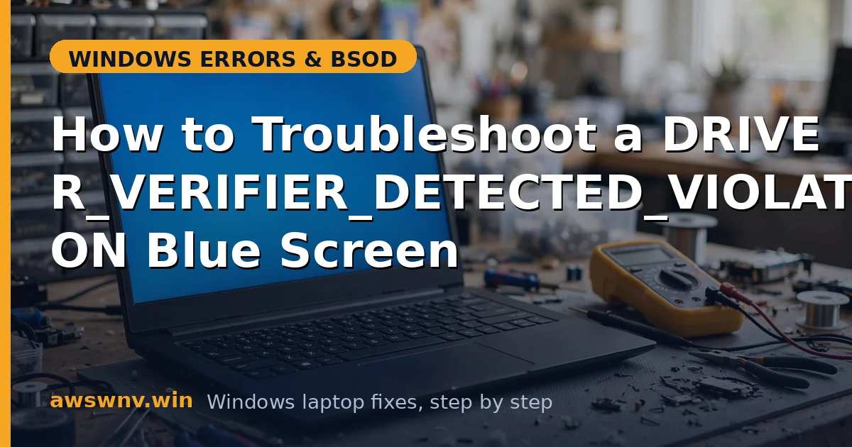 How to Troubleshoot a DRIVER_VERIFIER_DETECTED_VIOLATION Blue Screen
