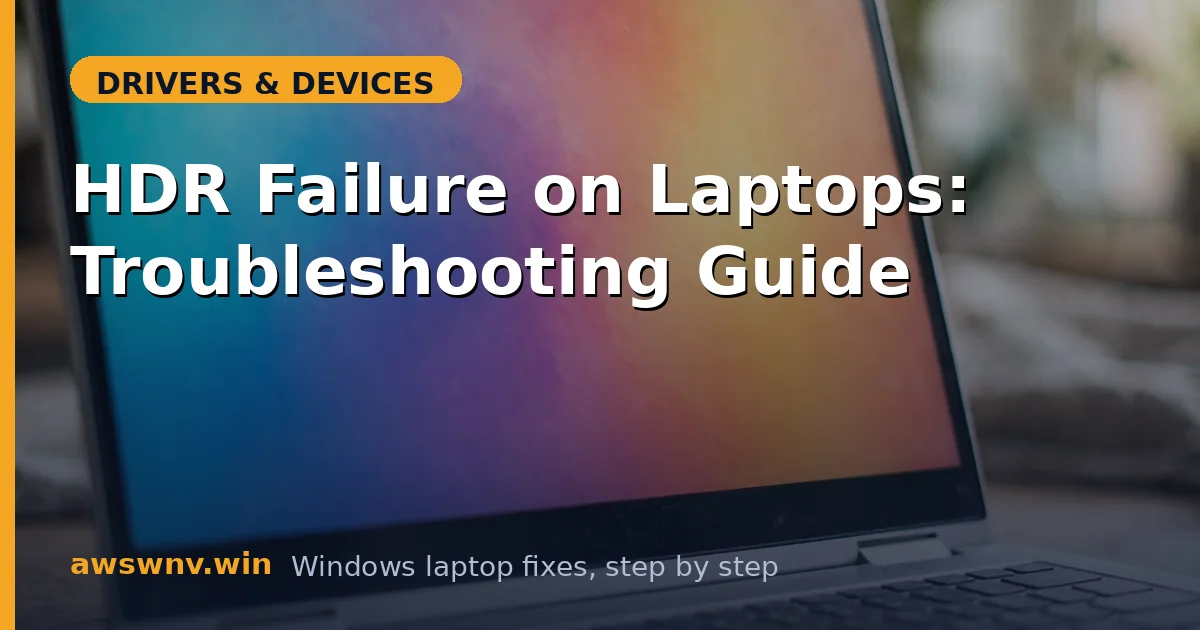 HDR Failure on Laptops: Troubleshooting Guide