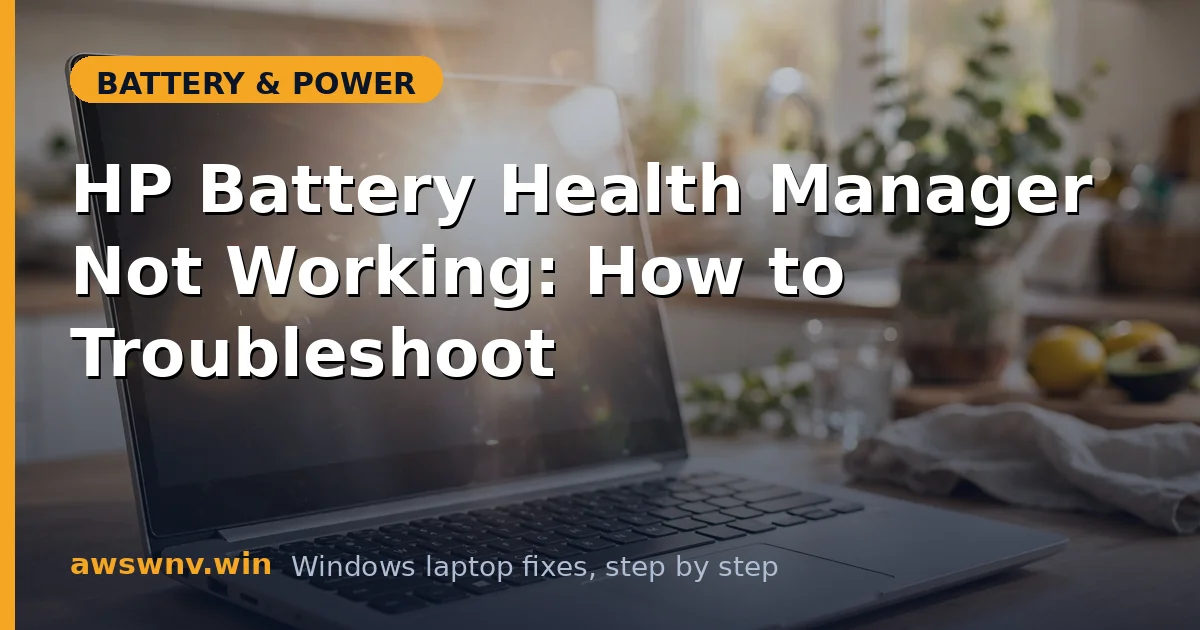 HP Battery Health Manager Not Working: How to Troubleshoot