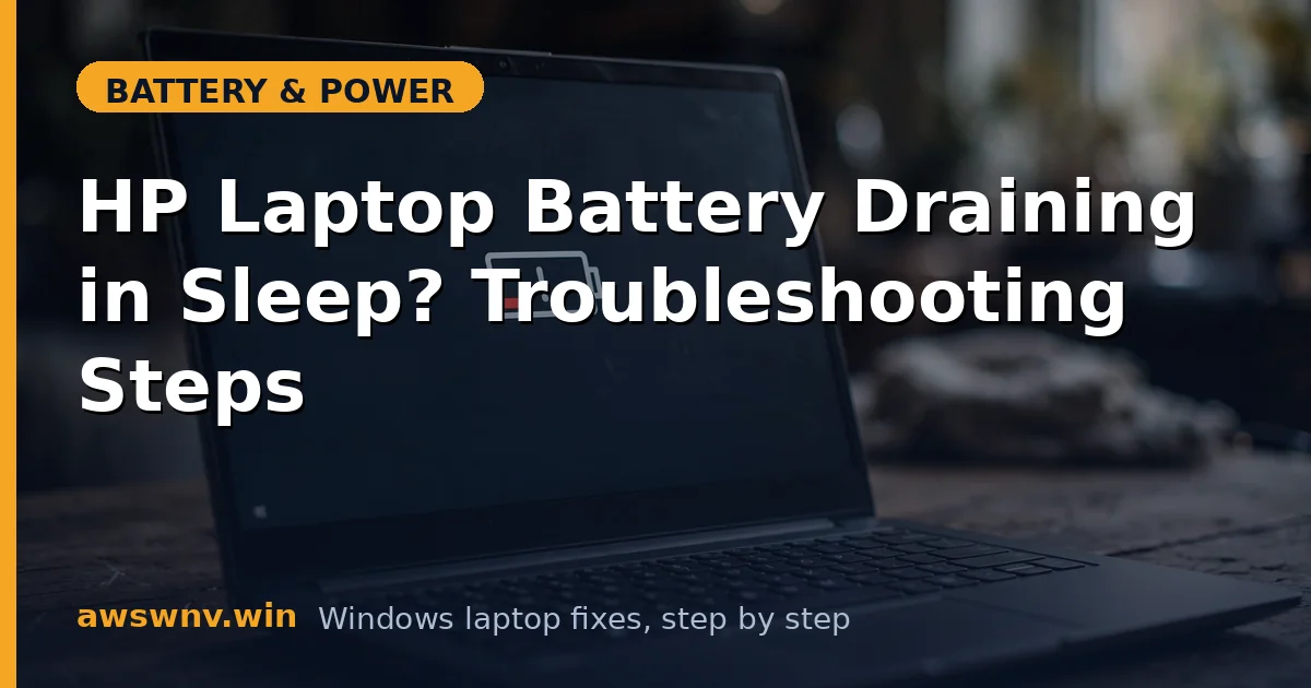 HP Laptop Battery Draining in Sleep? Troubleshooting Steps