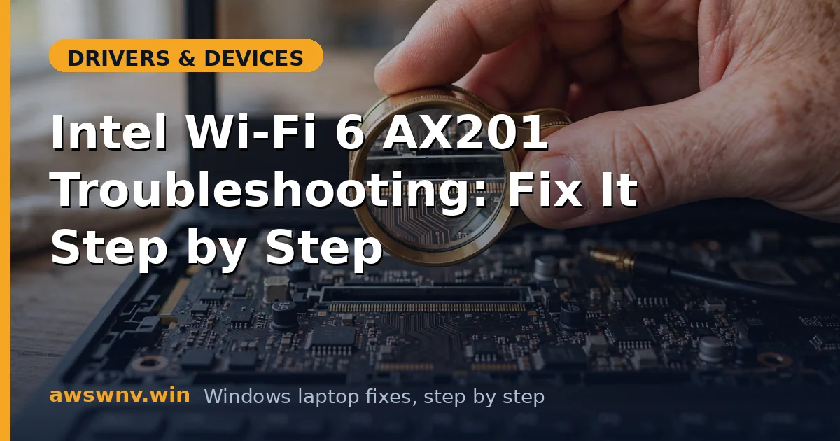 Intel Wi-Fi 6 AX201 Troubleshooting: Fix It Step by Step