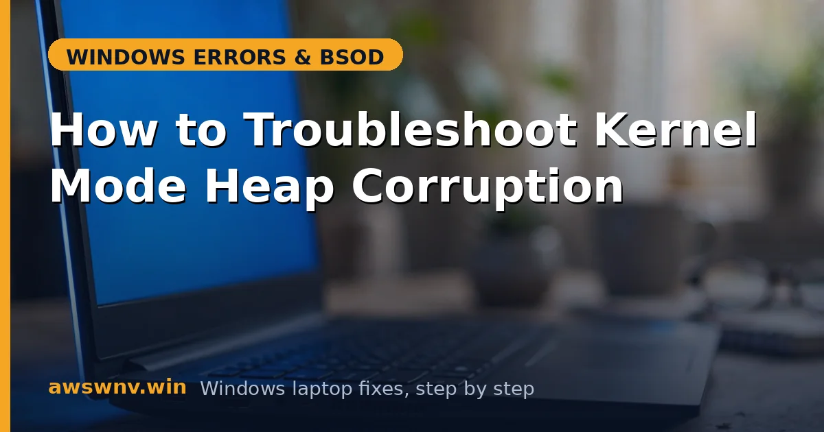 How to Troubleshoot Kernel Mode Heap Corruption