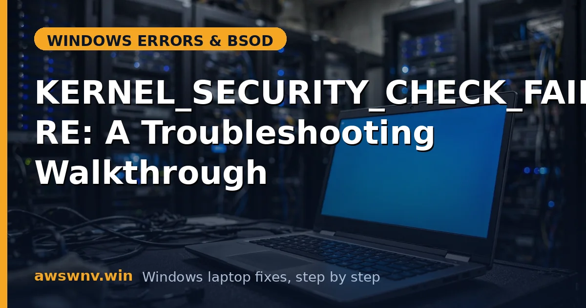 KERNEL_SECURITY_CHECK_FAILURE: A Troubleshooting Walkthrough
