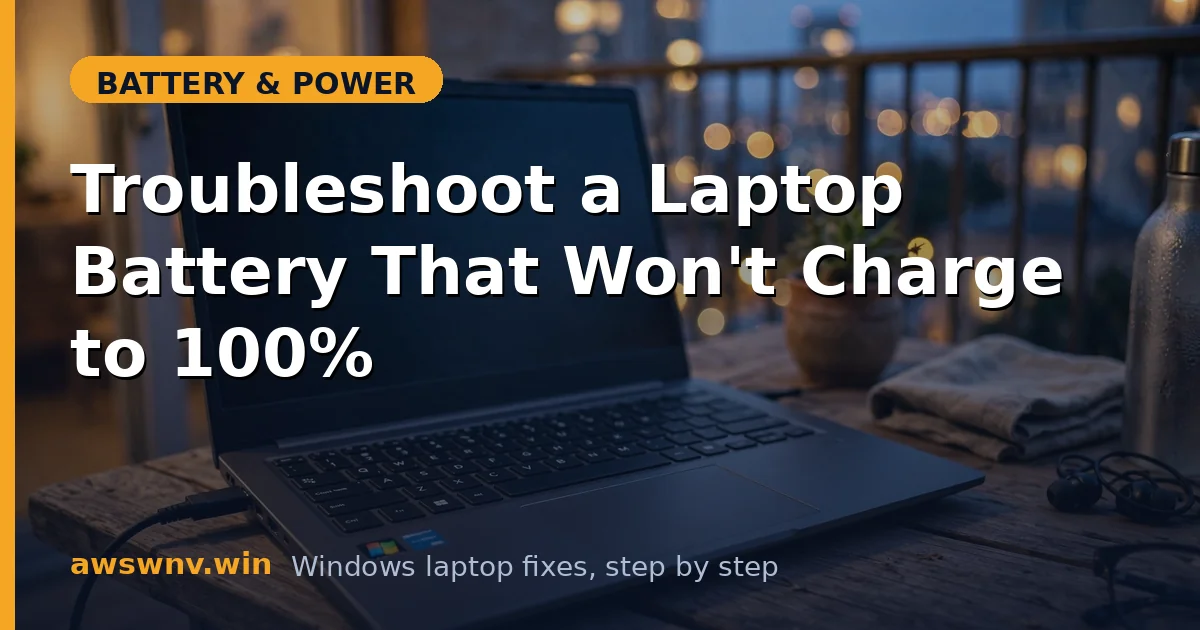 Troubleshoot a Laptop Battery That Won't Charge to 100%